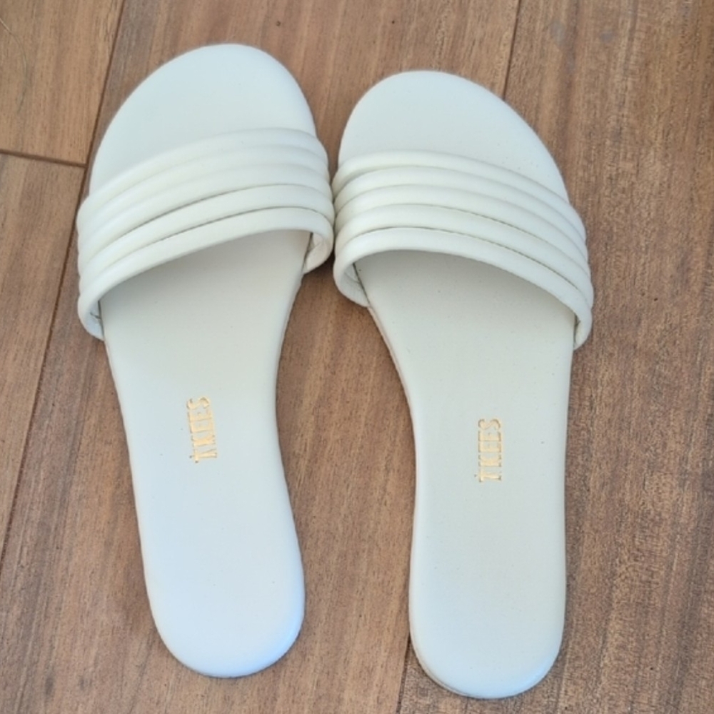 TKEES Cream Slide Sandals